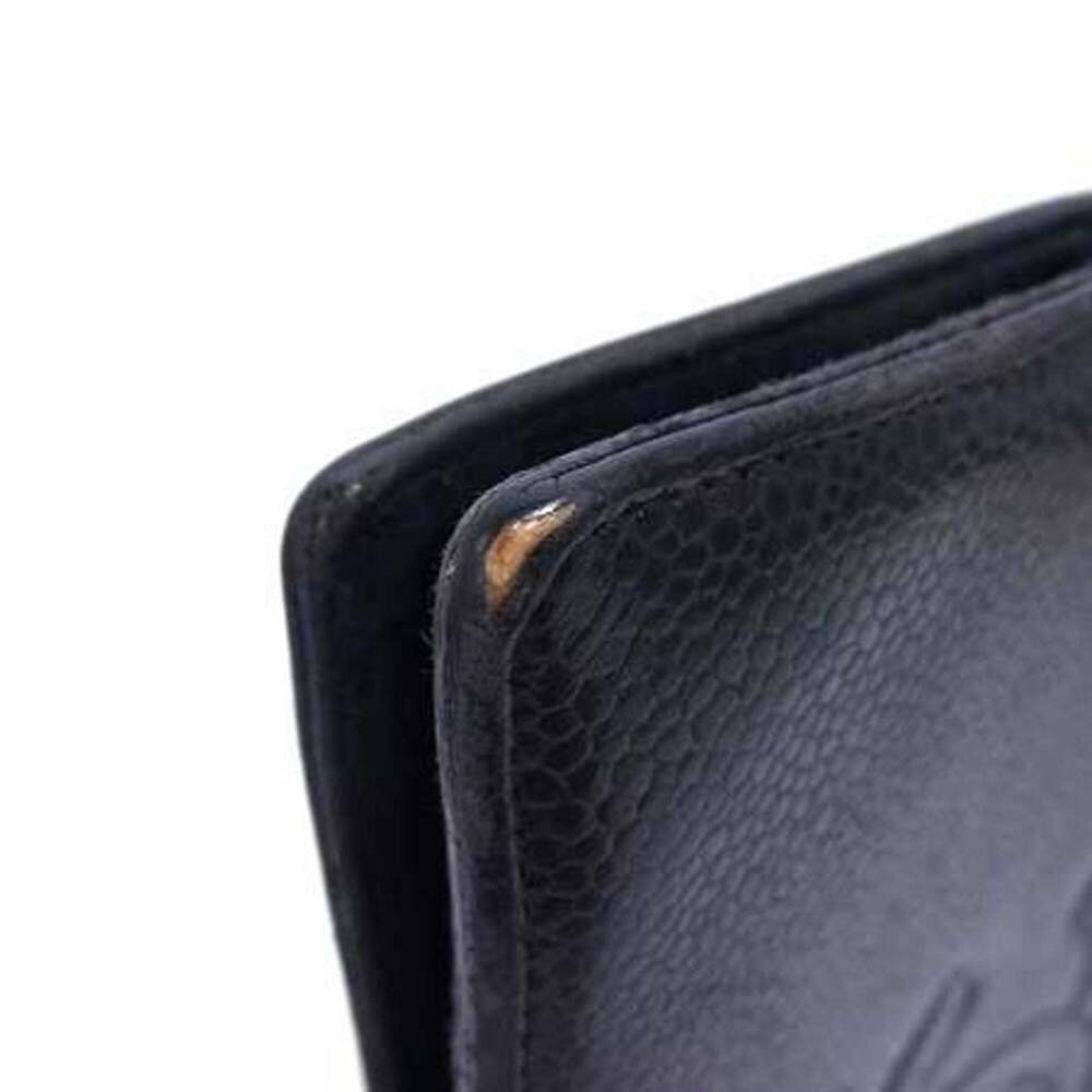 CHANEL Authentic Black Caviar Leather Logo Wallet - Picture 8 of 10